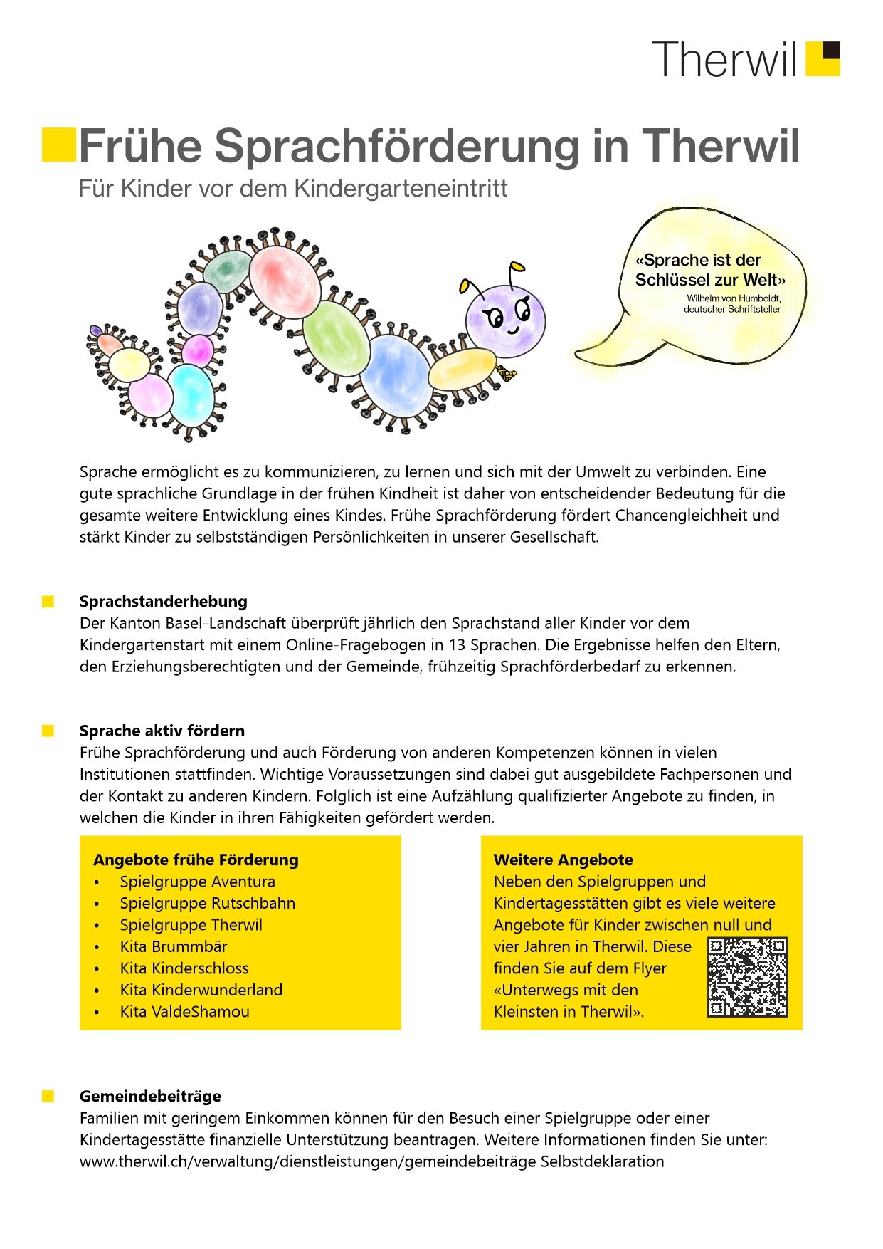 Flyer Frühe Sprachförderung